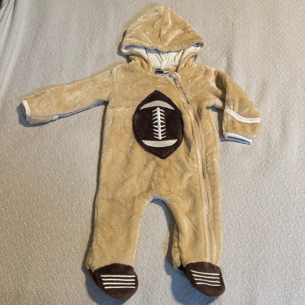 Adorable Tan Football Kids Footie